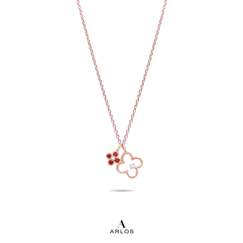 L'amour 幸運四葉草頸鏈 (玫瑰金)