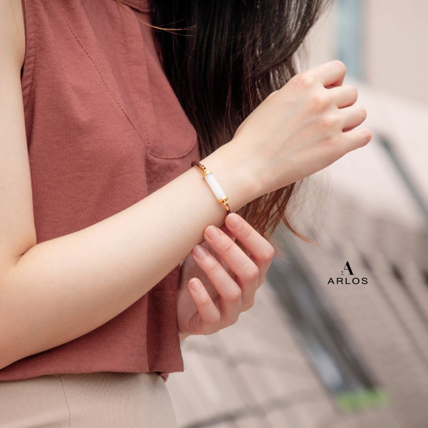 白玉CC皮繩 (單圈)