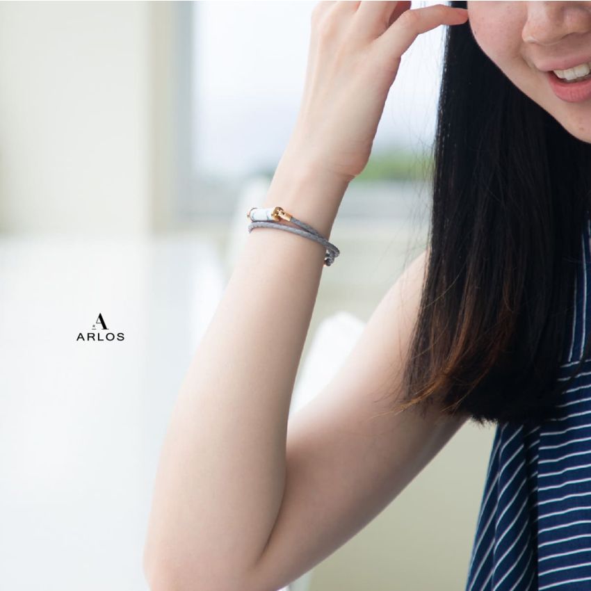 白松石CC皮繩 (雙圈)