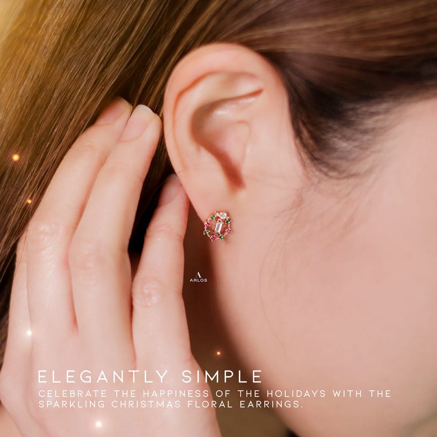 L'amour 聖誕花耳環