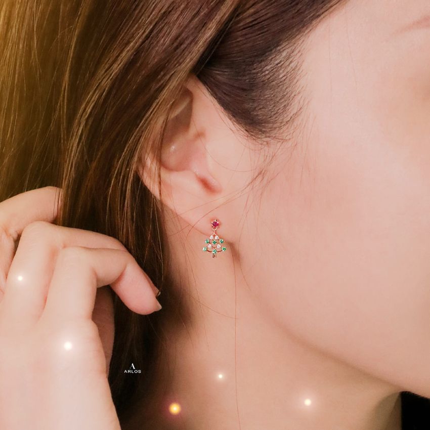 L'amour 聖誕樹耳環