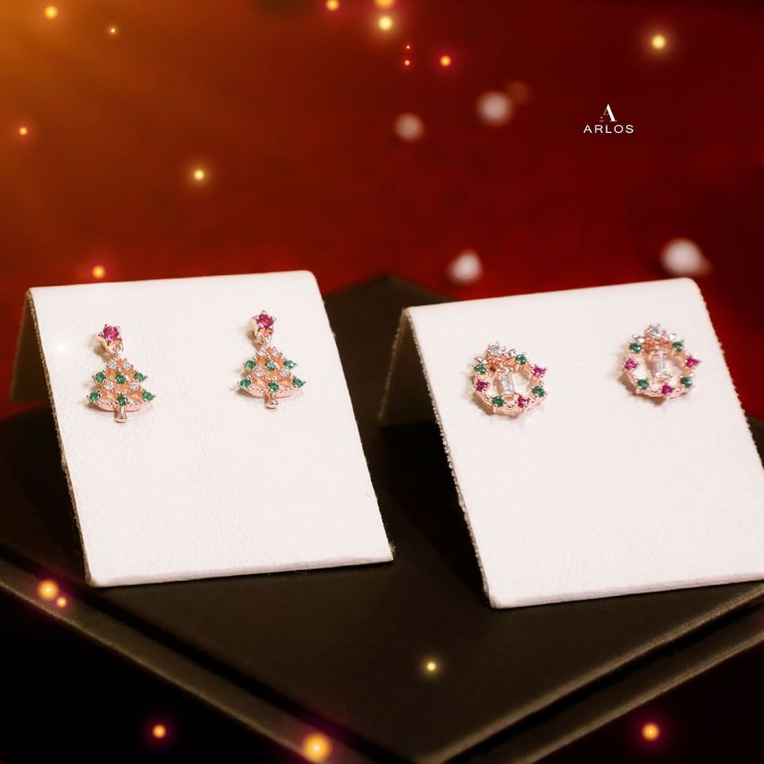 L'amour 聖誕花耳環