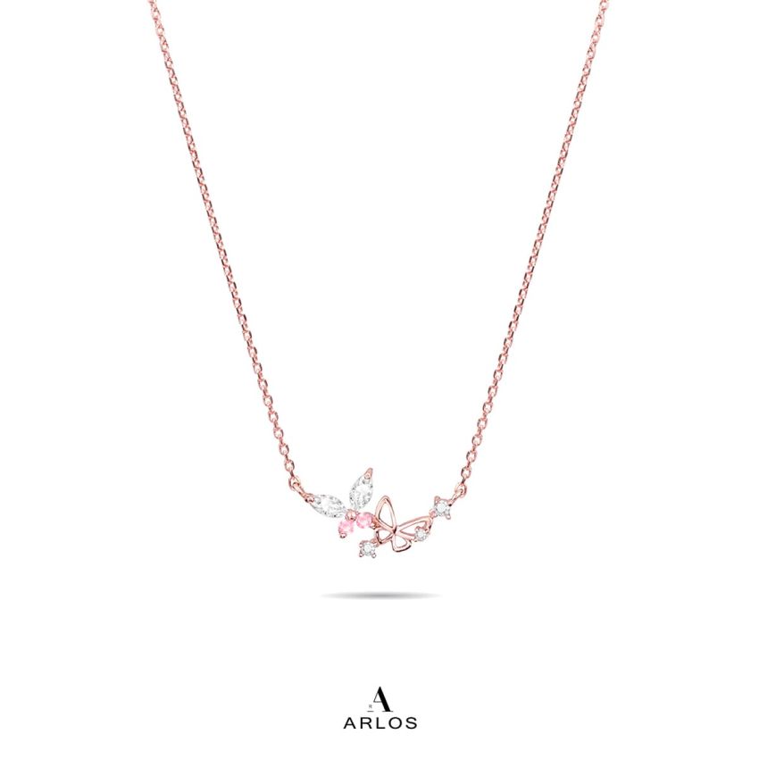 L'amour 優雅蝴蝶頸鏈 (玫瑰金)