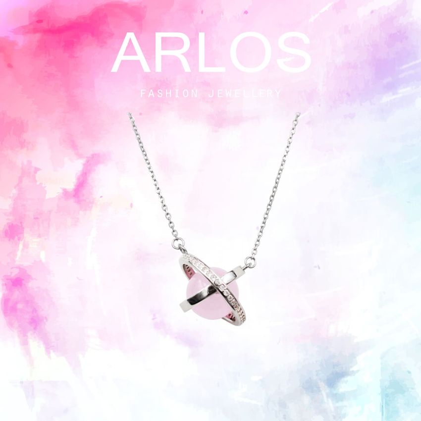 The Planet 粉晶頸鏈