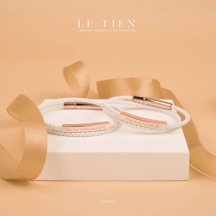 Le Tien 雙層皮革手環 (淺綠色)