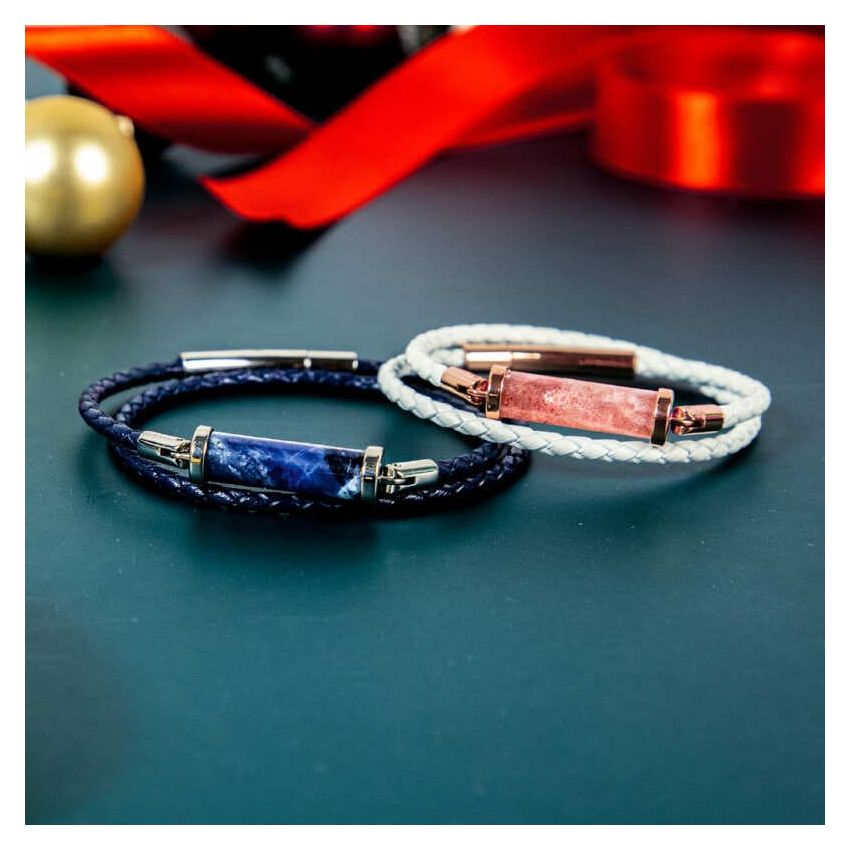 藍紋石CC皮繩 (雙圈)