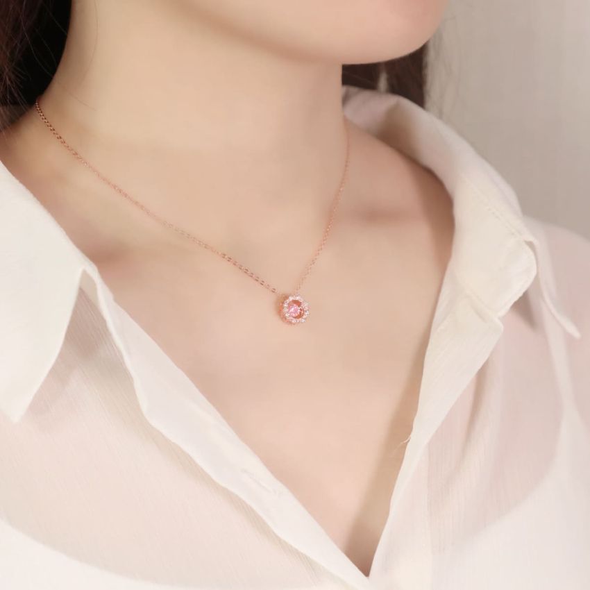 浪漫綻放跳動頸鏈 (玫瑰金)