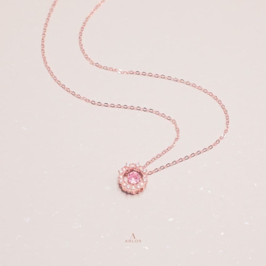 浪漫綻放跳動頸鏈 (玫瑰金)
