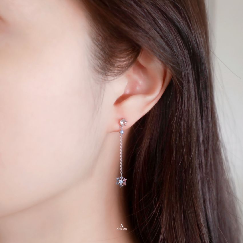 L'amour 浪漫雪花耳環