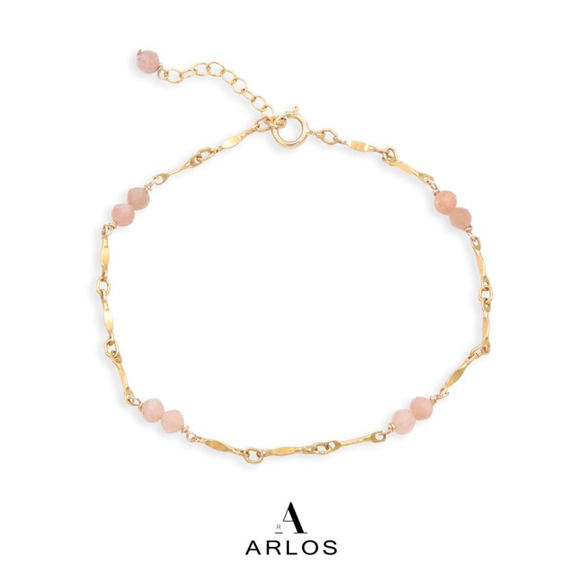 Rila 粉紅澳寶腳鏈 (十月誕生石)