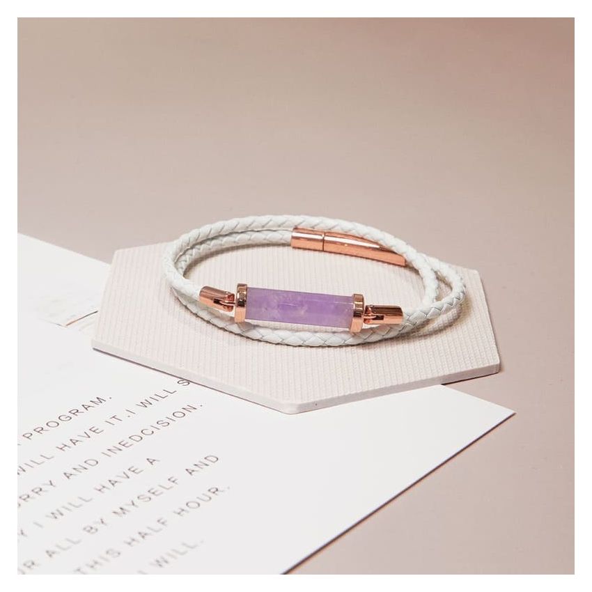 薰衣草紫水晶CC皮繩 (雙圈)