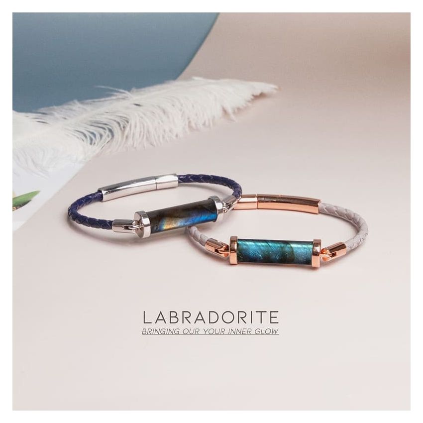 拉長石CC皮繩 (雙圈)