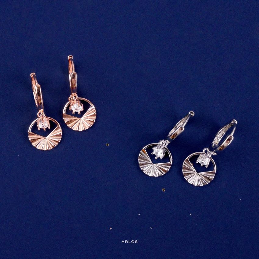 Aloha 個性閃爍光環耳環 (白金色) 