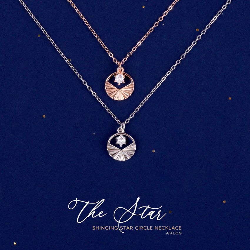 Aloha 個性閃爍光環耳環 (玫瑰金)