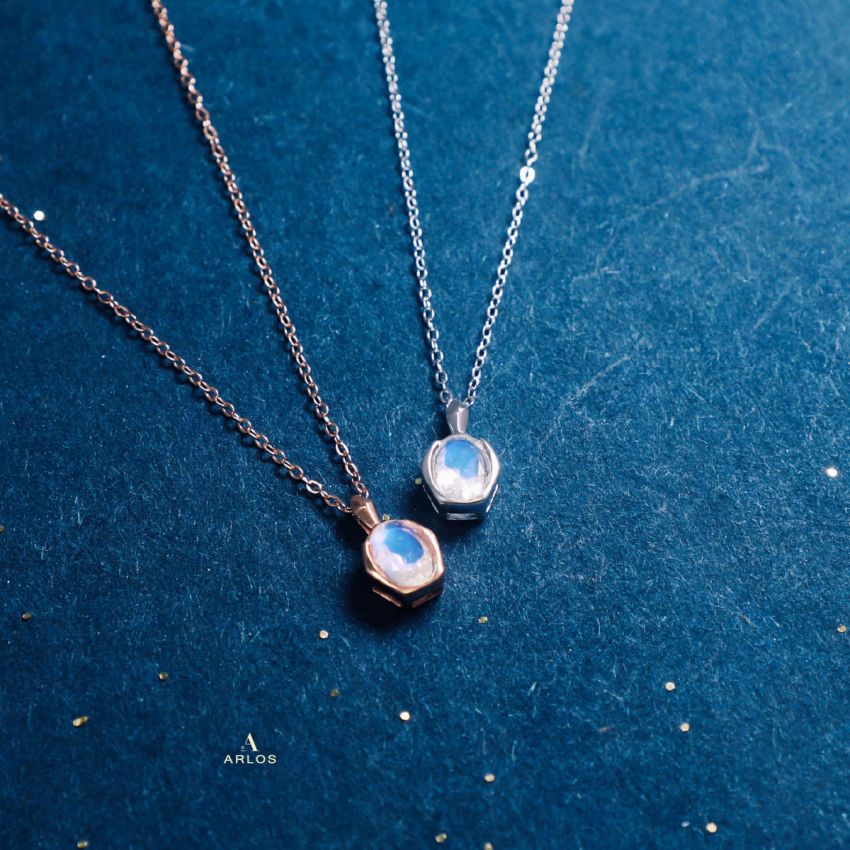 La Joie 藍月亮石閃耀頸鏈 (玫瑰金)