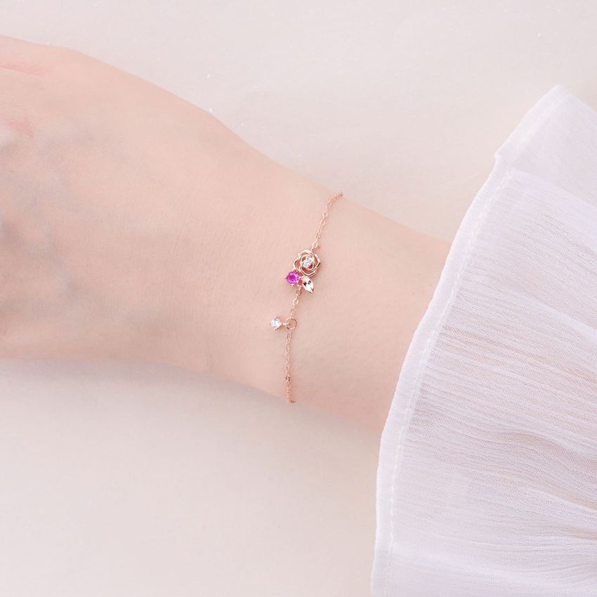 L'amour 浪漫玫瑰手鏈 (玫瑰金)