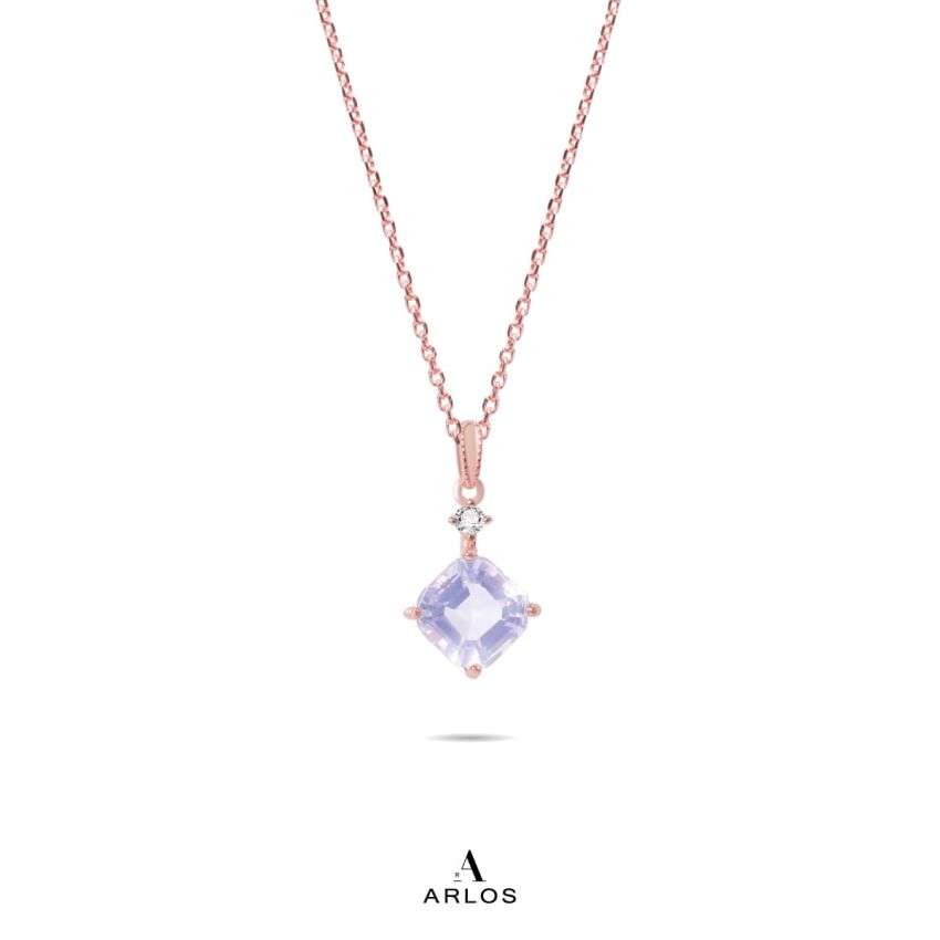 La Joie 個性薰衣草紫水晶頸鏈 (玫瑰金)