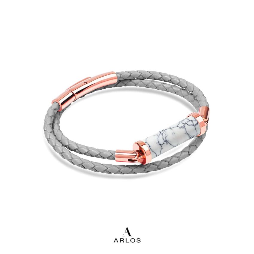 白松石CC皮繩 (雙圈)