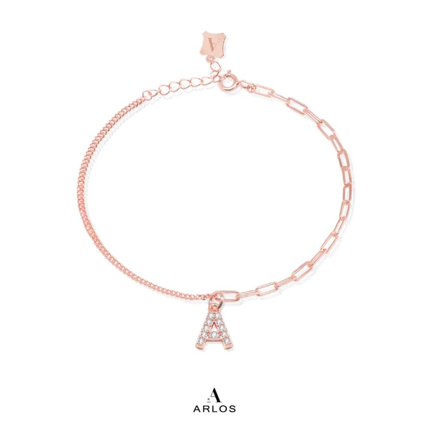 Trésor 字母 [ A ] 手鏈 (玫瑰金)
