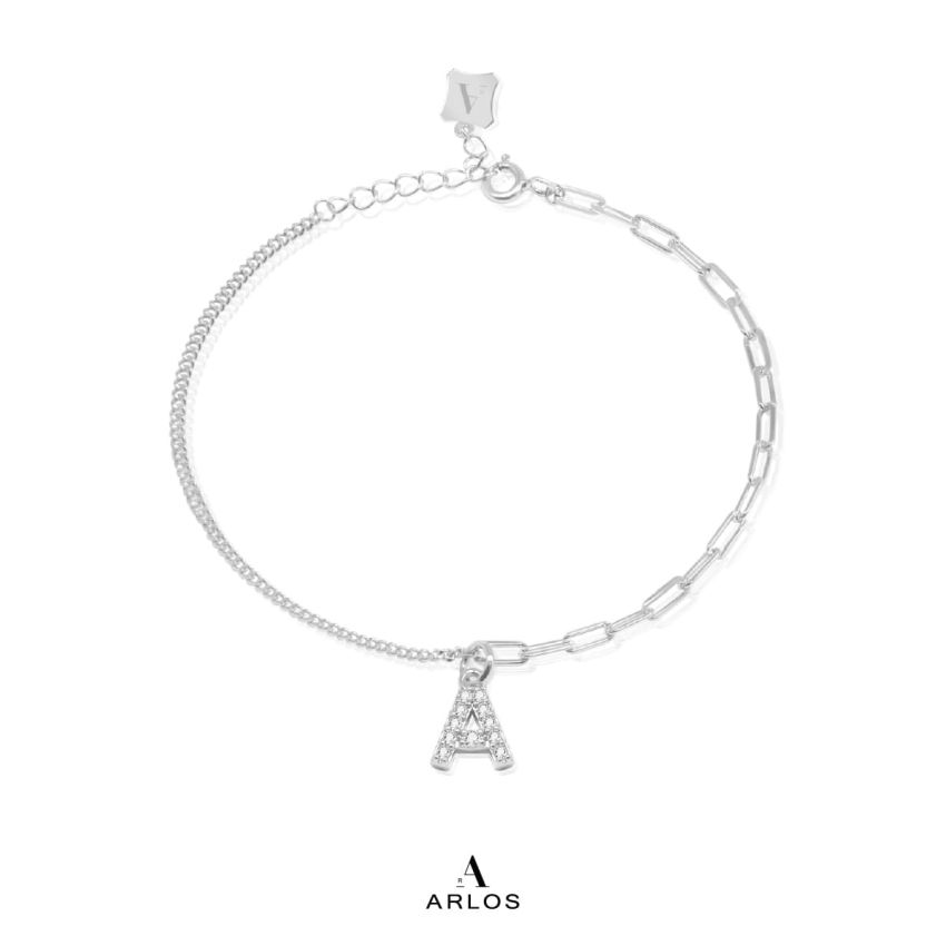 Trésor 字母 [ A ] 手鏈 (白金色)