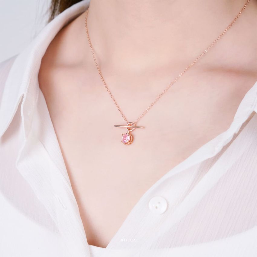 Adora 粉紅蝴蝶花園頸鏈