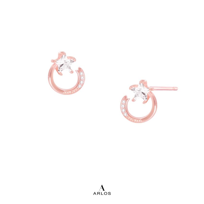 Aloha 閃耀星光耳環 (玫瑰金)