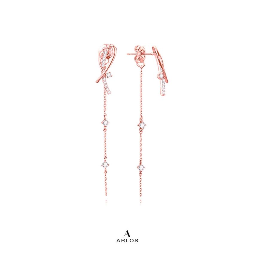 Aloha 閃爍流星耳環 (玫瑰金)