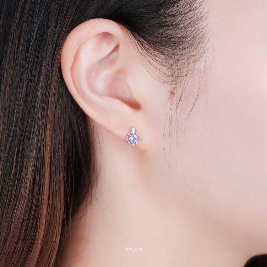 Aloha 輕奢氣質耳環 (白金色)