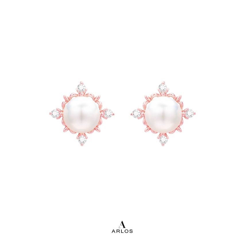 Aloha 皇室星耀珍珠耳環 (玫瑰金)