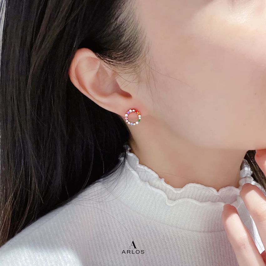 Aloha 閃爍彩虹耳環