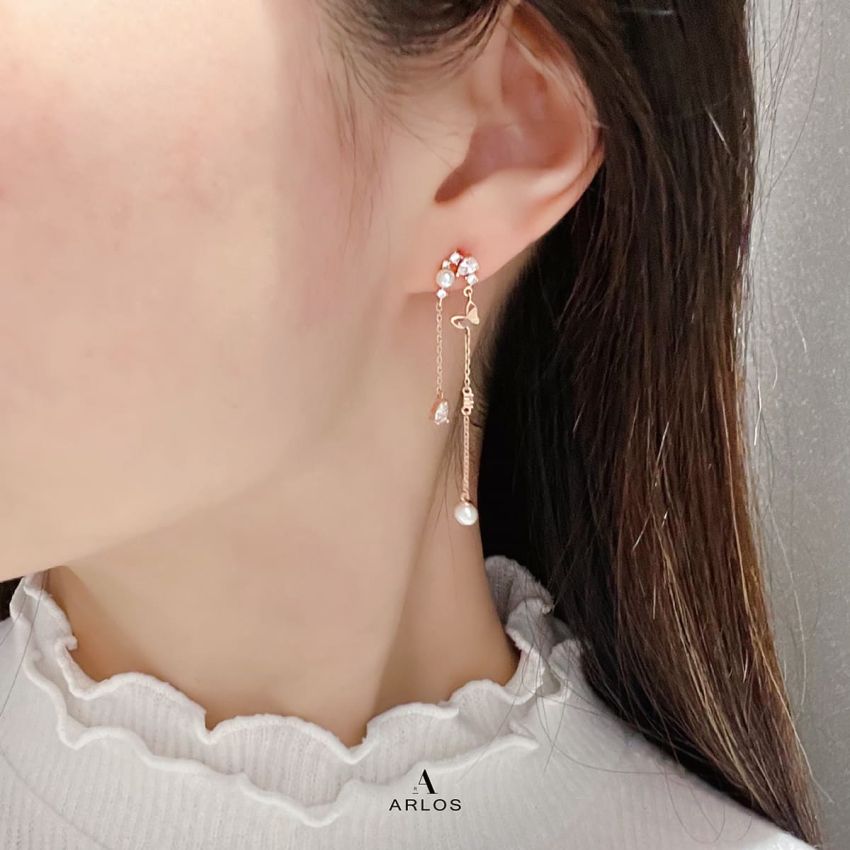 Aloha 優雅蝴蝶珍珠耳環