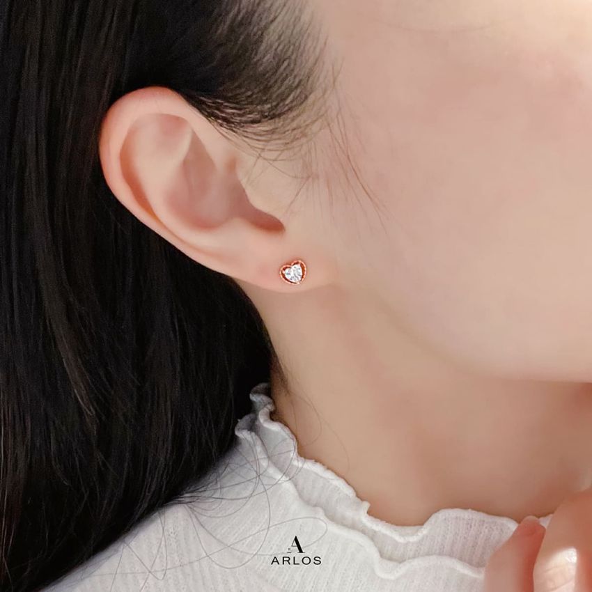 Aloha 閃爍甜心耳環 (玫瑰金)