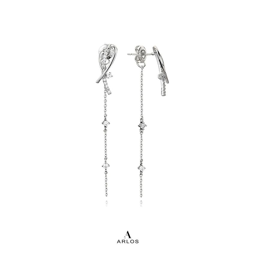 Aloha 閃爍流星耳環 (白金色)