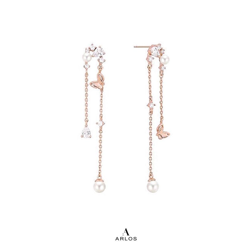 Aloha 優雅蝴蝶珍珠耳環