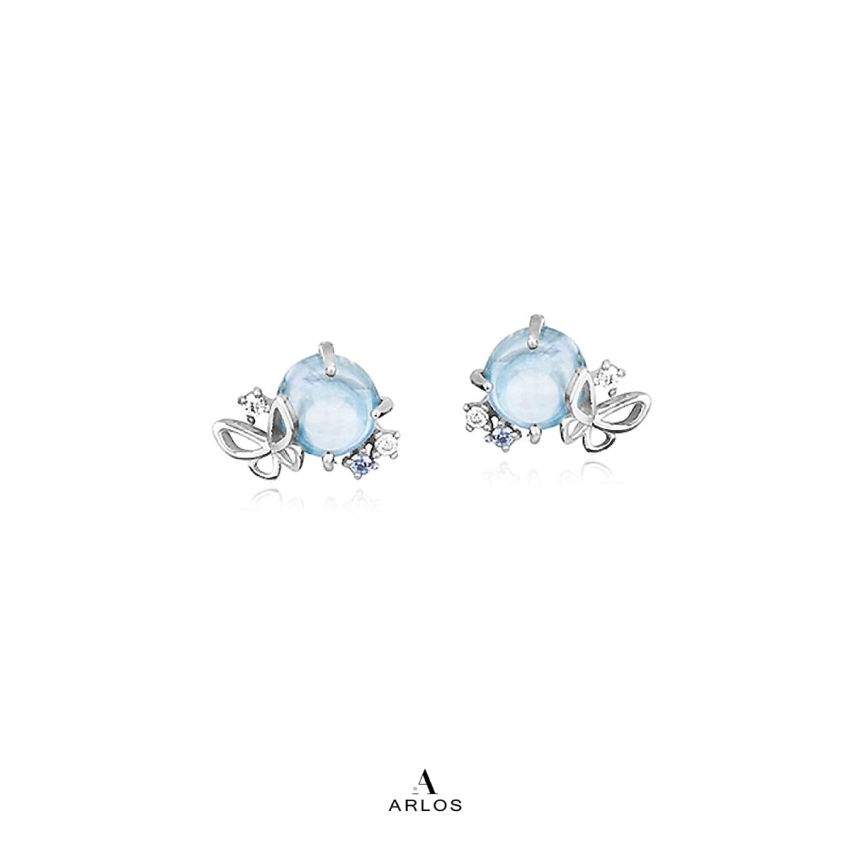 Aloha 天空藍水晶蝴蝶耳環