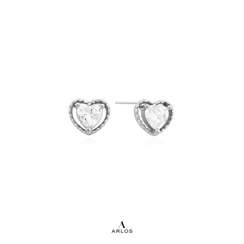 Aloha 閃爍甜心耳環 (白金色)