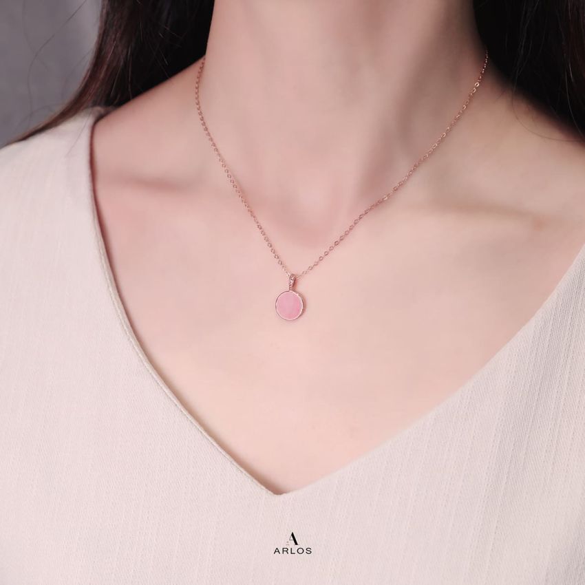 Ariel 粉晶頸鏈 (玫瑰金)