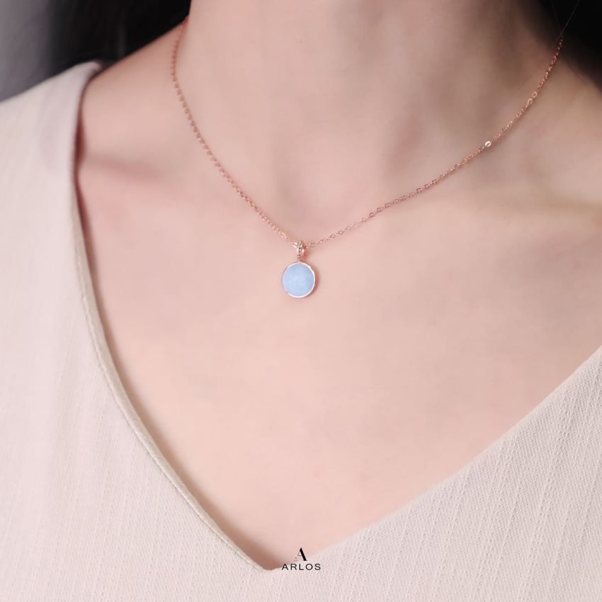 Ariel 海藍寶頸鏈 (玫瑰金)