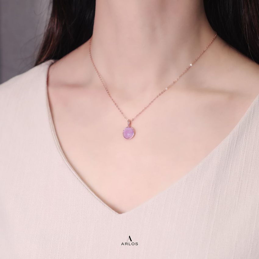 Ariel 薰衣草紫水晶頸鏈 (玫瑰金)
