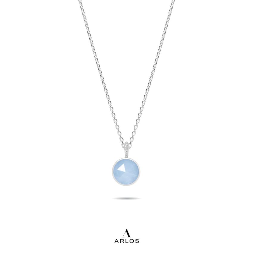 Ariel 海藍寶頸鏈 (白金色)