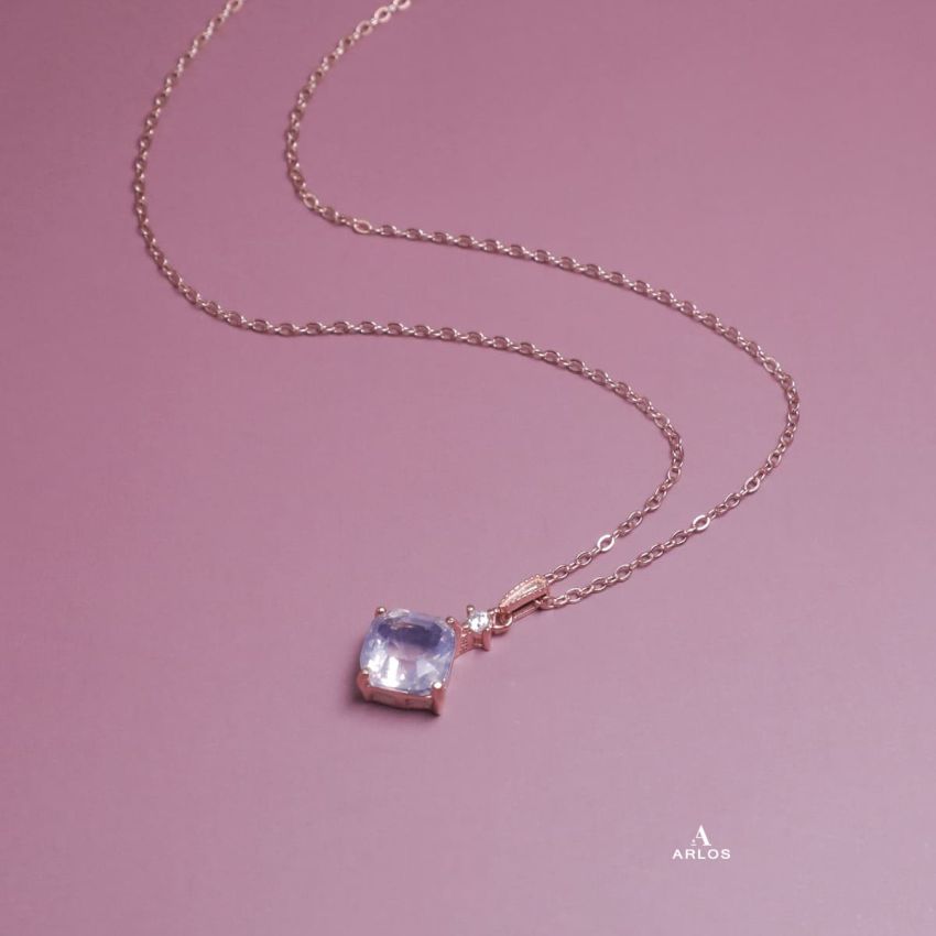 La Joie 個性薰衣草紫水晶頸鏈 (玫瑰金)