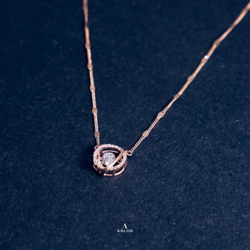 個性星球跳動頸鏈 (玫瑰金)