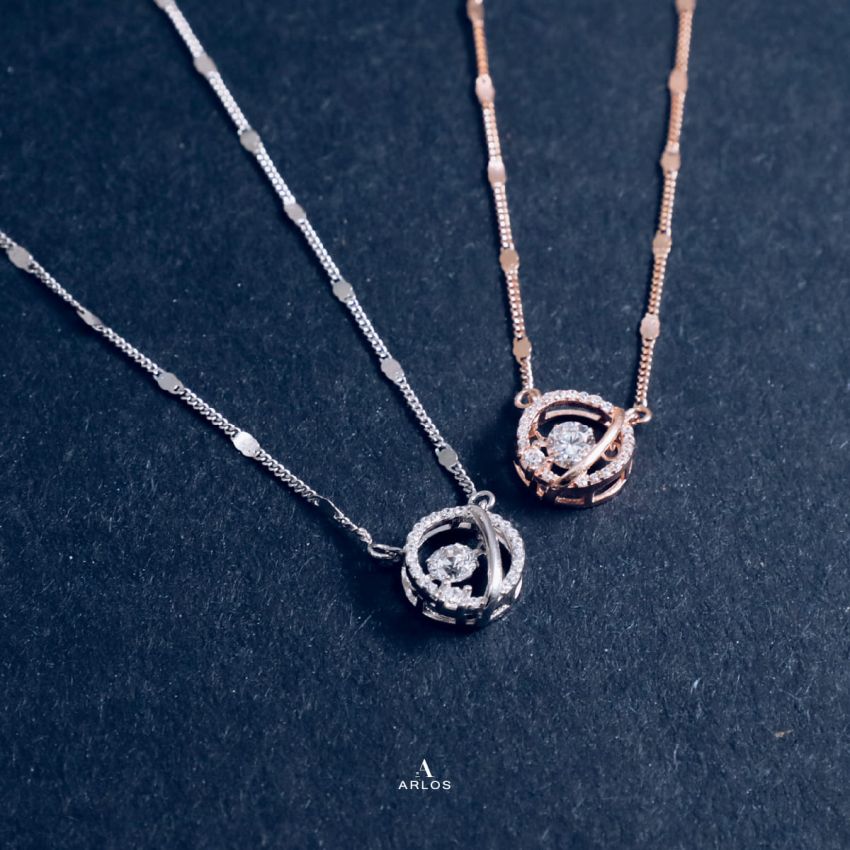 個性星球跳動頸鏈 (玫瑰金)