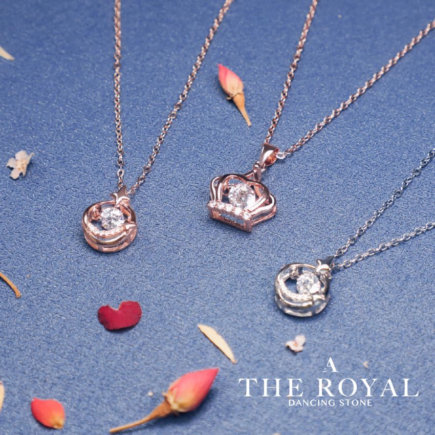 閃爍星光跳動頸鏈 (白金色)