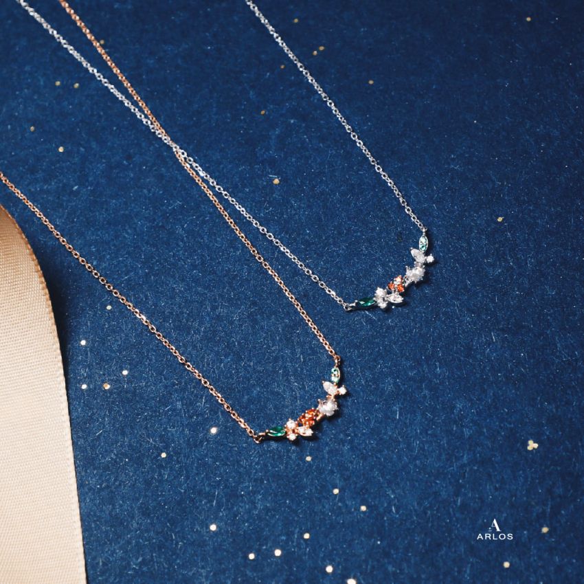 L'amour 浪漫聖誕花頸鏈 (玫瑰金)