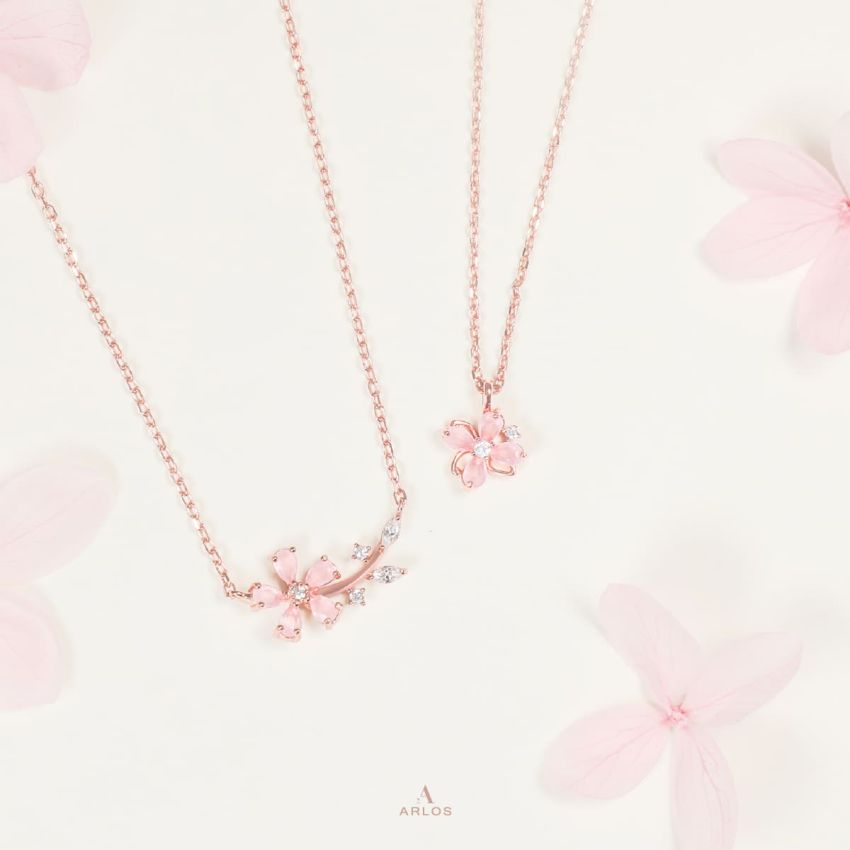 L'amour 粉紅櫻花頸鏈