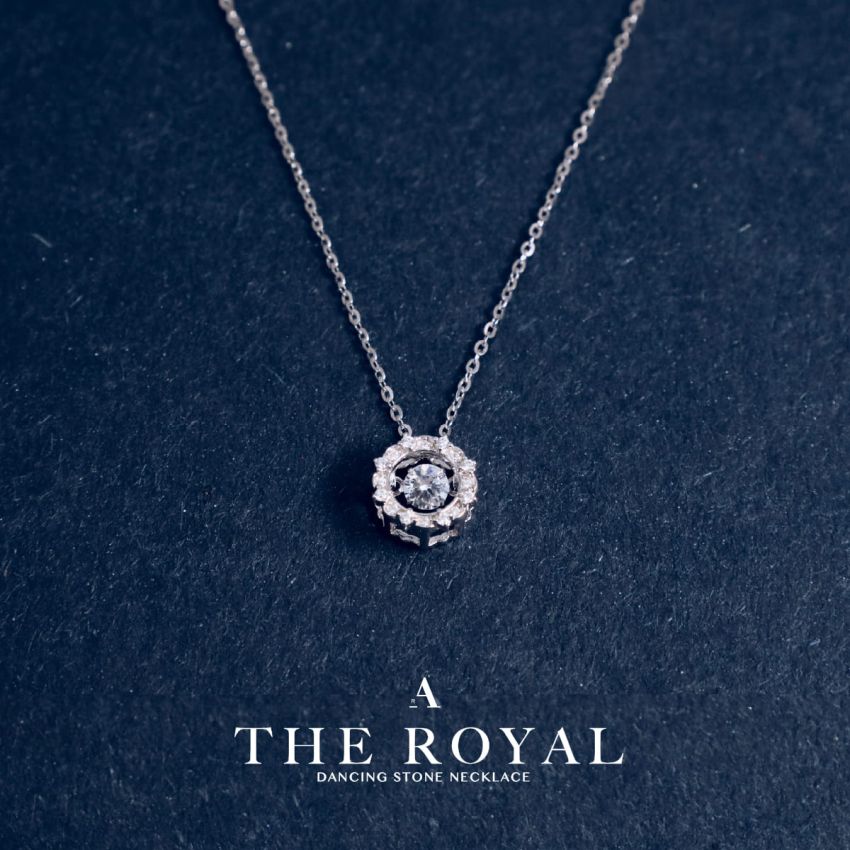 浪漫綻放跳動頸鏈 (白金色)