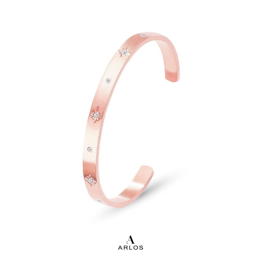 Eternel 閃爍星星開口手鐲 (玫瑰金)