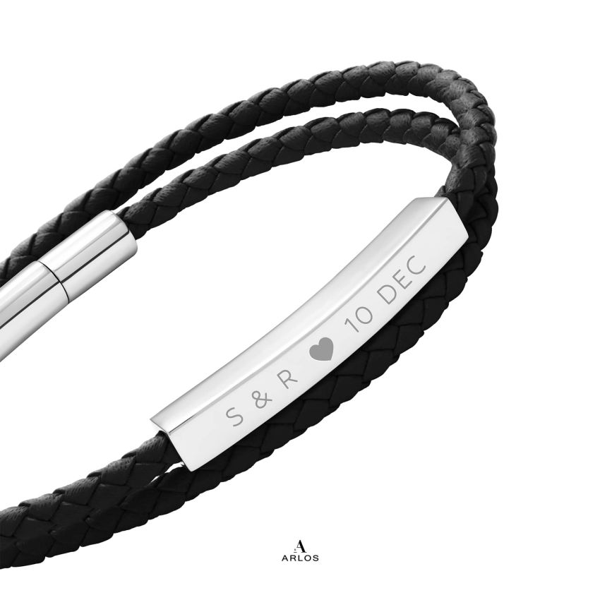 Le Tien 雙層皮革手環 (太空黑)