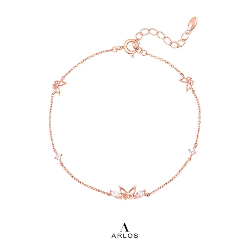 L'amour 優雅蝴蝶手鏈 (玫瑰金)